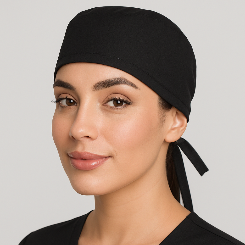 Touca Cirúrgica Bandana Bordô Ebes – TAMANHO ÚNICO- Gabardine Premium, Amarração Ajustável, Personalizável com Bordado