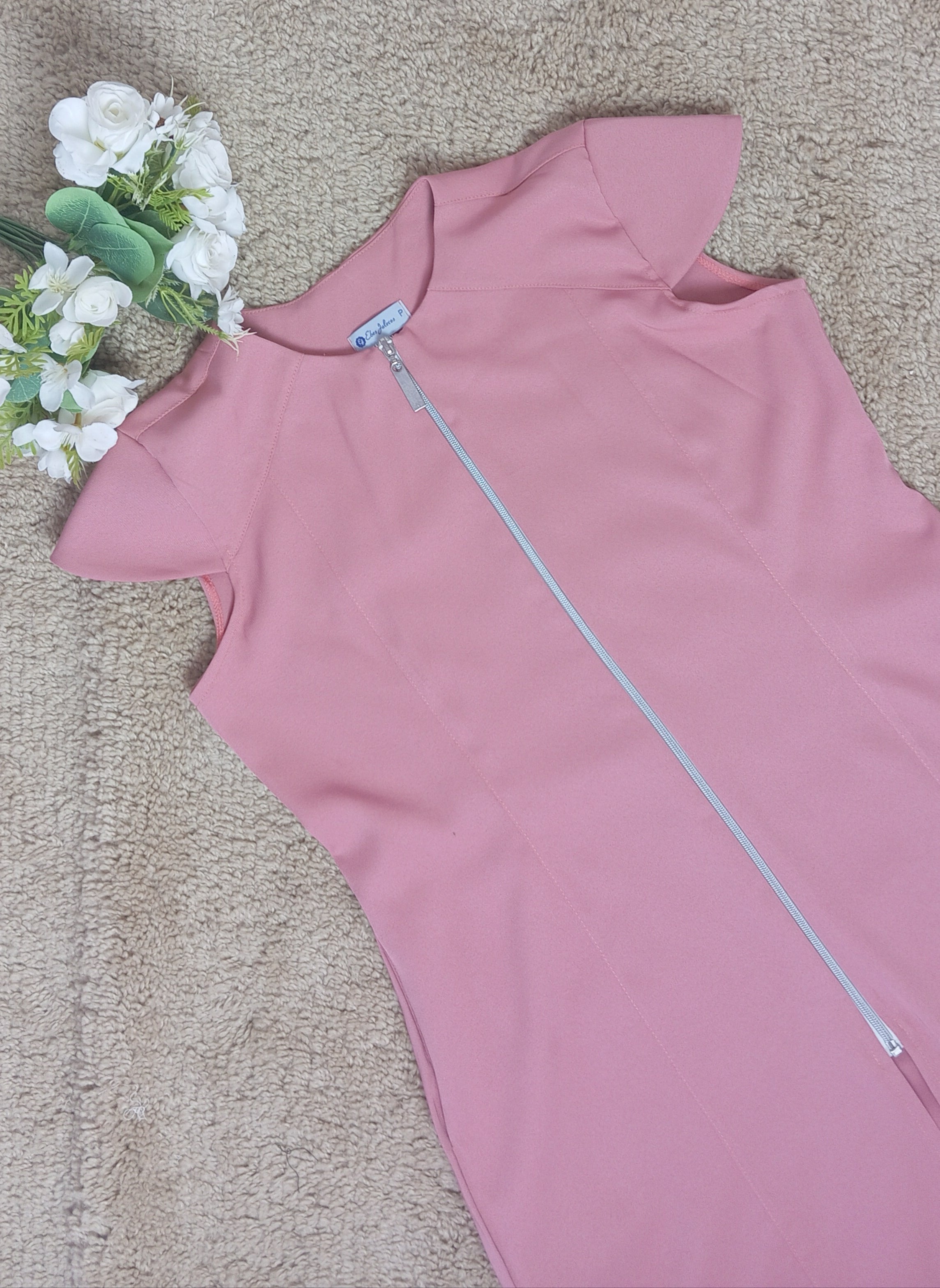 Jaleco Ternura Feminino Rosé Gold Ebes – Gola Redonda, Gabardine Premium, Plus Size